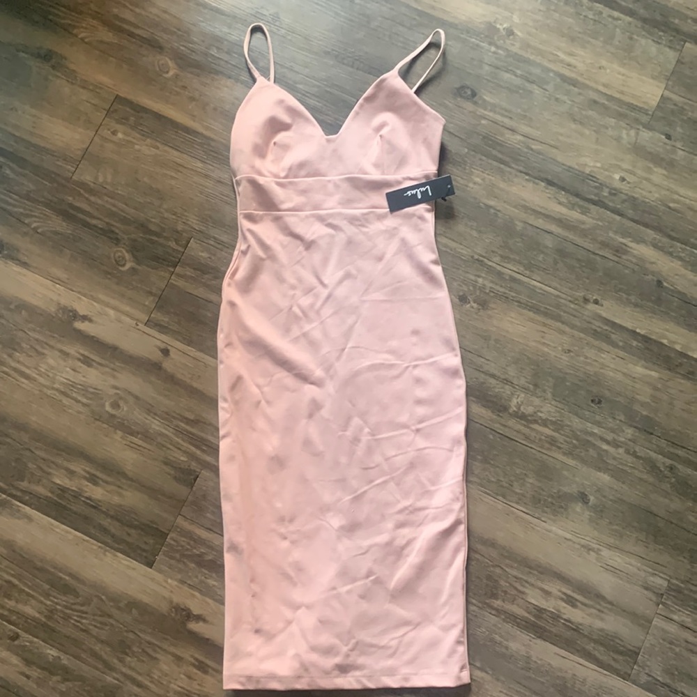 Lulu peach midi dress